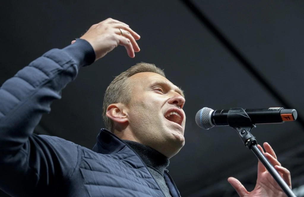 Police detained Russian opposition politician Alexei Navalny on Thursday during a raid on the headquarters of his Anti-Corruption Foundation in Moscow. (AFP)