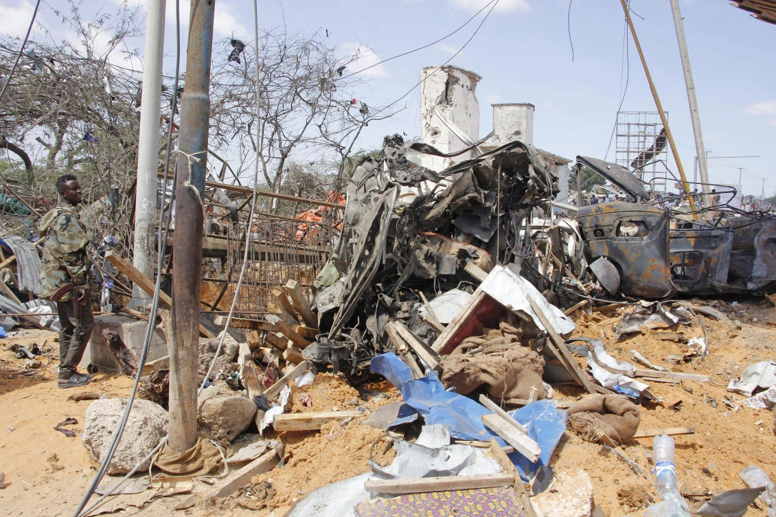 Saturday’s bombing was Somalia’s deadliest since truck exploded in 2017 near a fuel tanker, creating a fireball that killed over 500 people. (AP)