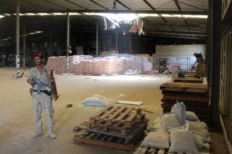 The WFP grain stores at the Red Sea Mills have become a focal point of the conflict in Hodeidah, where the United Nations is trying to enforce a ceasefire and troop withdrawal. (AFP/File Photo Feb 2019)