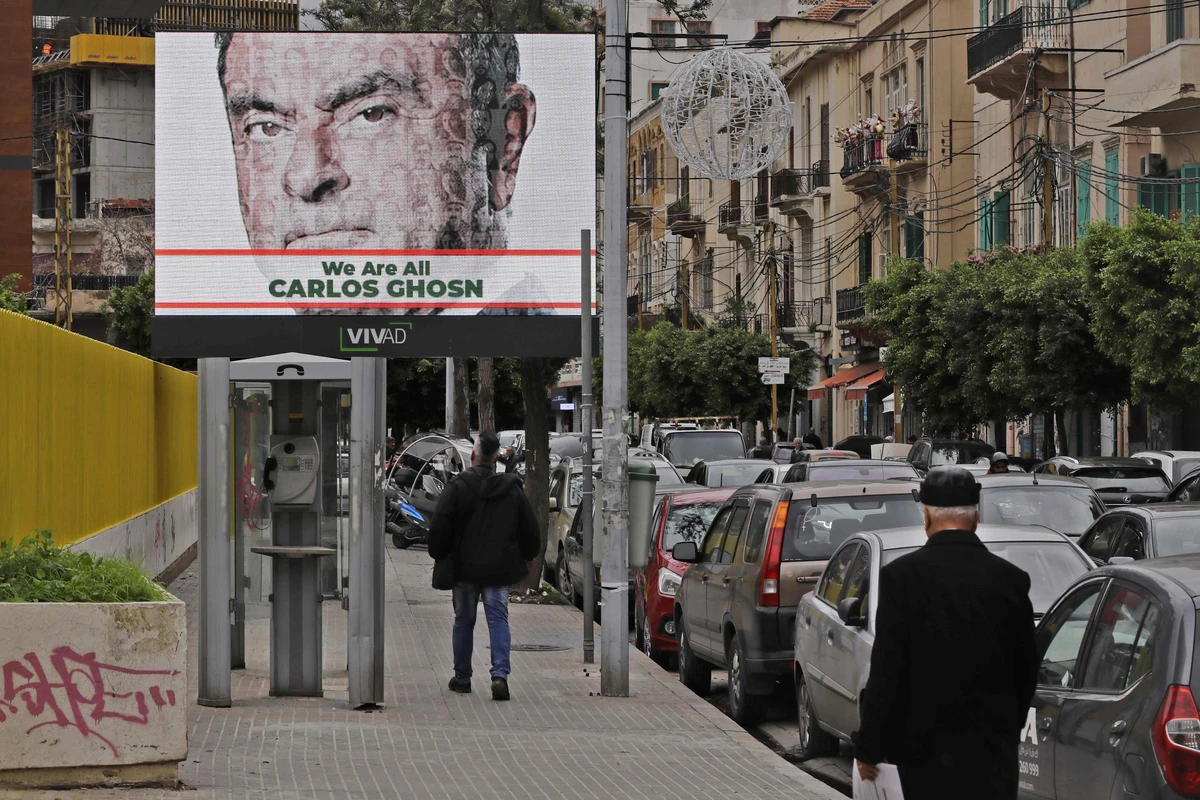 Carlos Ghosn's dramatic escape from Japan and return to Lebanon has divided Lebanese internet users. (AFP)