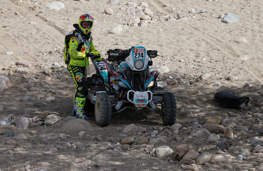 The second stage of the Dakar Rally wound its way from Al-Wajh to Neom on Monday. (Reuters)