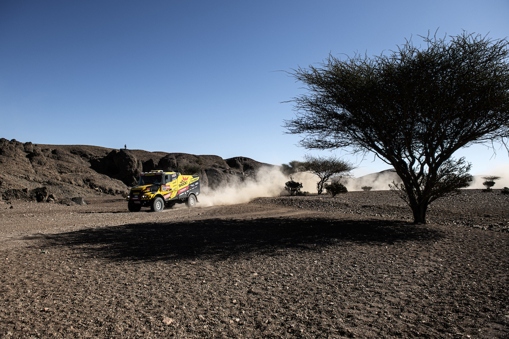 The second stage of the Dakar Rally wound its way from Al-Wajh to Neom on Monday. (Supplied: Dakar Rally)