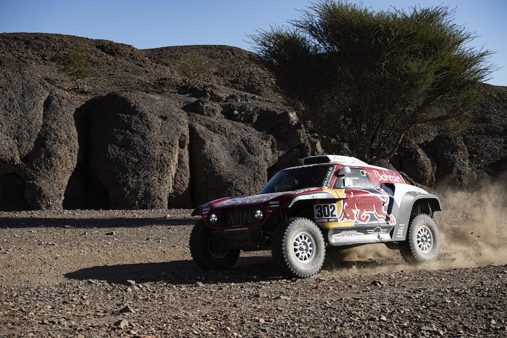 The second stage of the Dakar Rally wound its way from Al-Wajh to Neom on Monday. (Supplied: Dakar Rally)