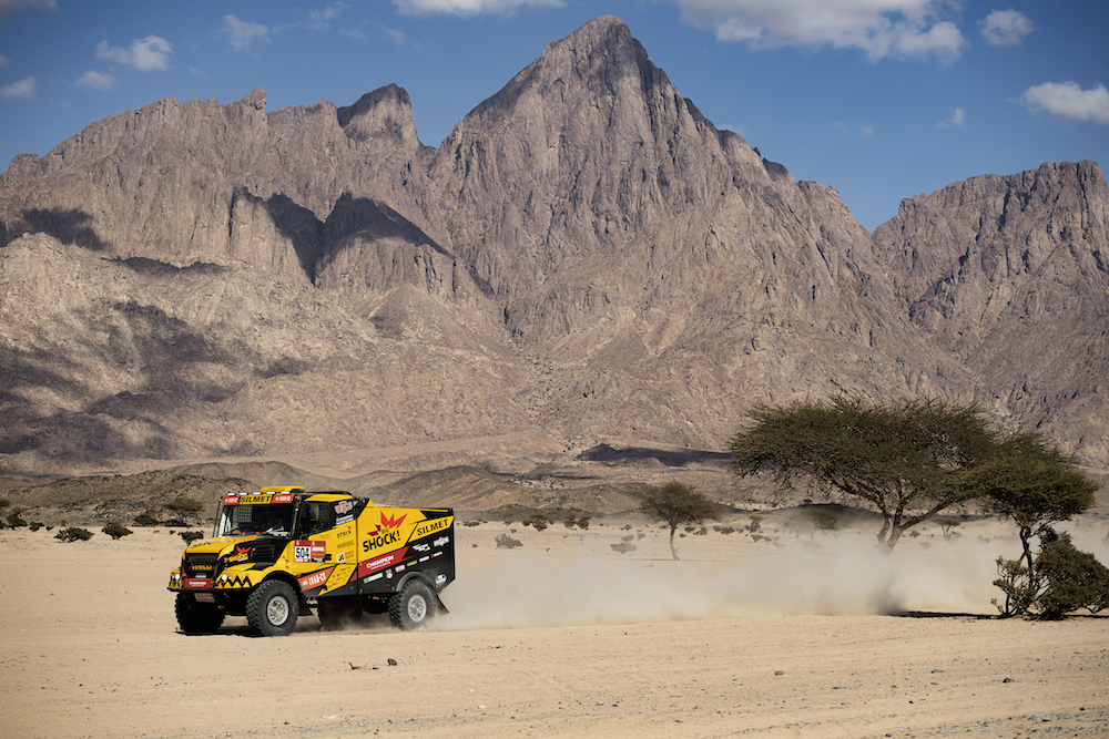 The second stage of the Dakar Rally wound its way from Al-Wajh to Neom on Monday. (Supplied: Dakar Rally)
