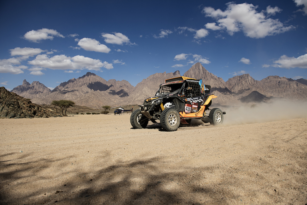 The second stage of the Dakar Rally wound its way from Al-Wajh to Neom on Monday. (Supplied: Dakar Rally)