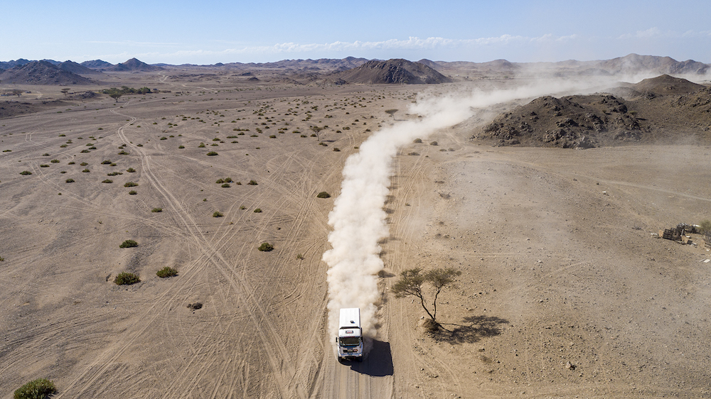 The second stage of the Dakar Rally wound its way from Al-Wajh to Neom on Monday. (Supplied: Dakar Rally)