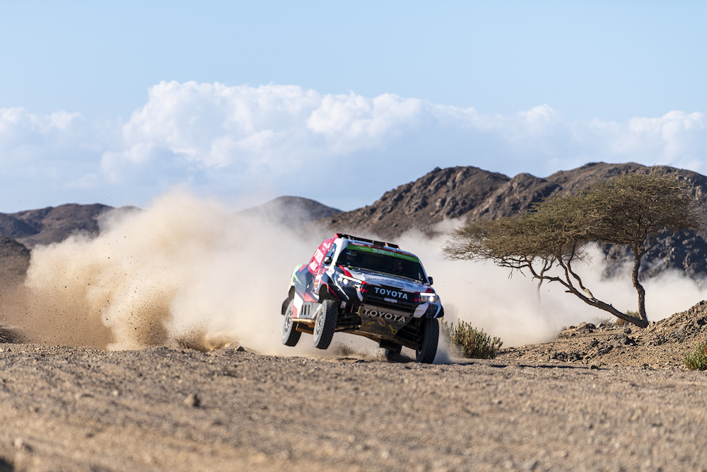 The second stage of the Dakar Rally wound its way from Al-Wajh to Neom on Monday. (Supplied: Dakar Rally)