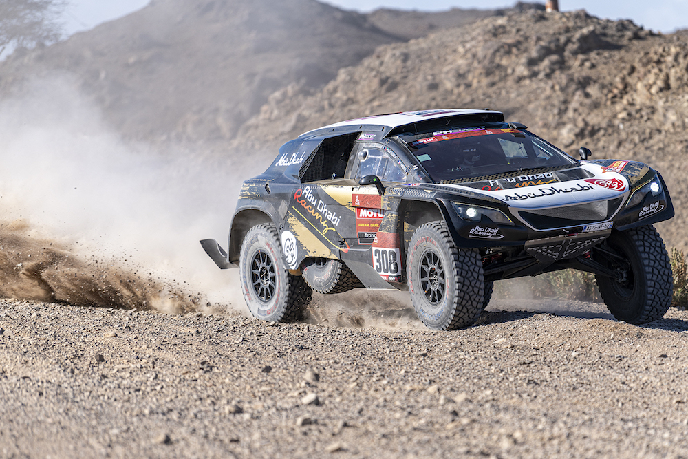The second stage of the Dakar Rally wound its way from Al-Wajh to Neom on Monday. (Supplied: Dakar Rally)