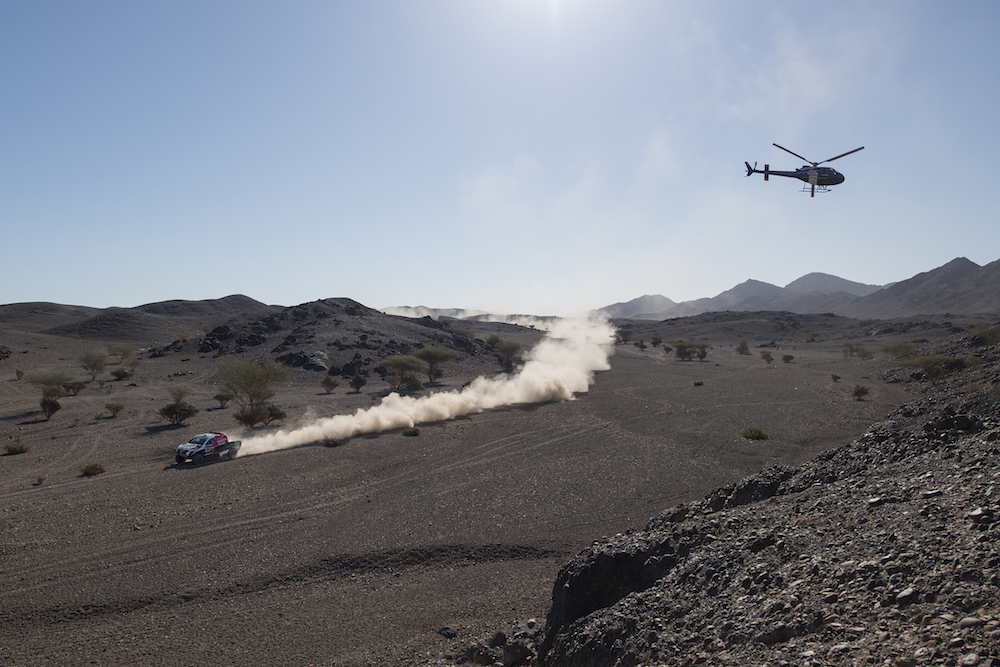 The second stage of the Dakar Rally wound its way from Al-Wajh to Neom on Monday. (Supplied: Dakar Rally)