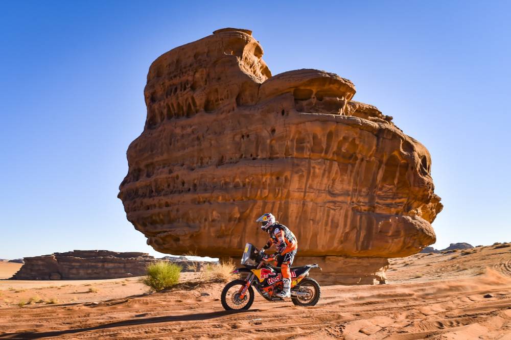 Tuesday saw Stage 3 of the Dakar Rally get underway with a start and finish in Neom. (Supplied: Dakar Rally)
