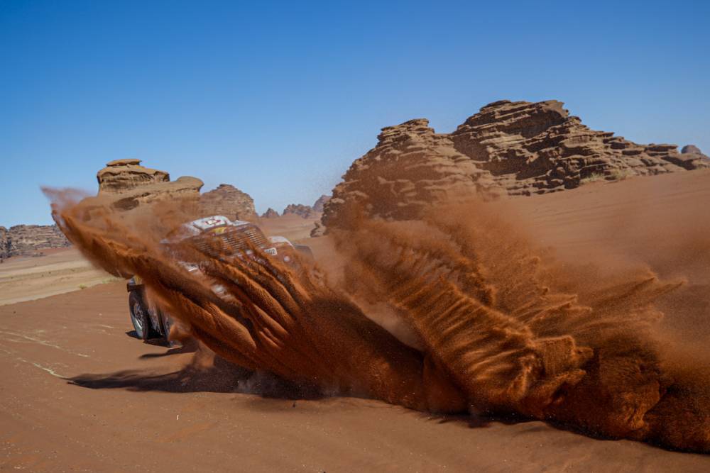 Tuesday saw Stage 3 of the Dakar Rally get underway with a start and finish in Neom. (Supplied: Dakar Rally)