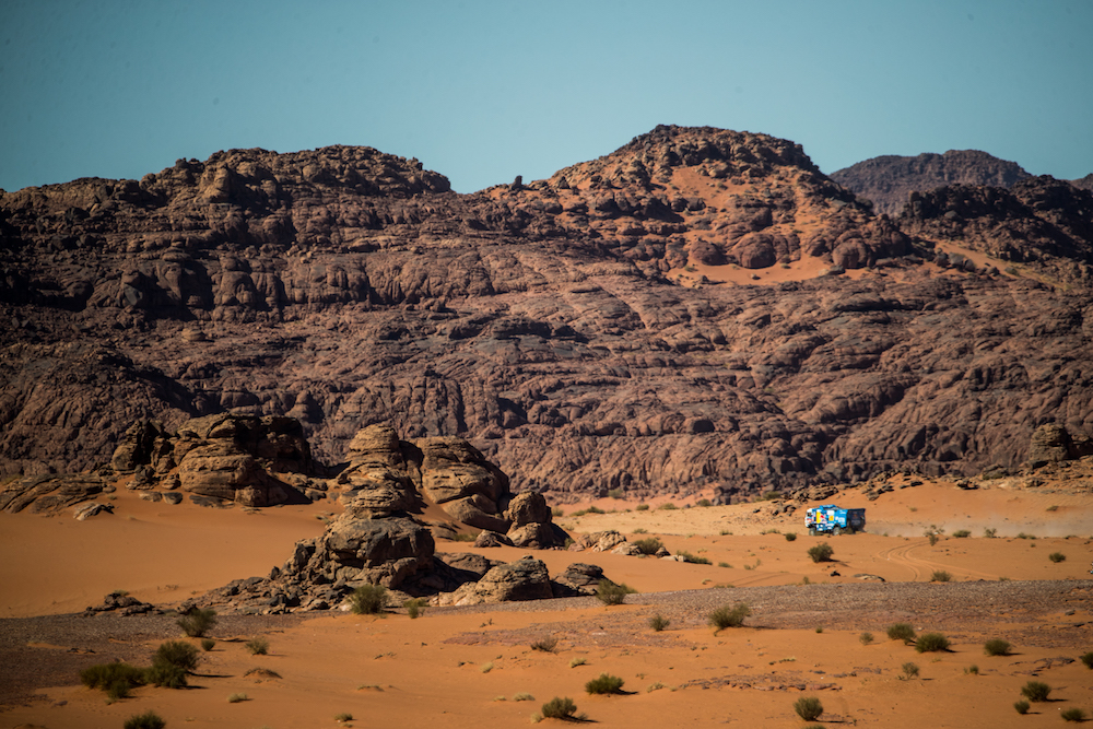 Tuesday saw Stage 3 of the Dakar Rally get underway with a start and finish in Neom. (Supplied: Dakar Rally)