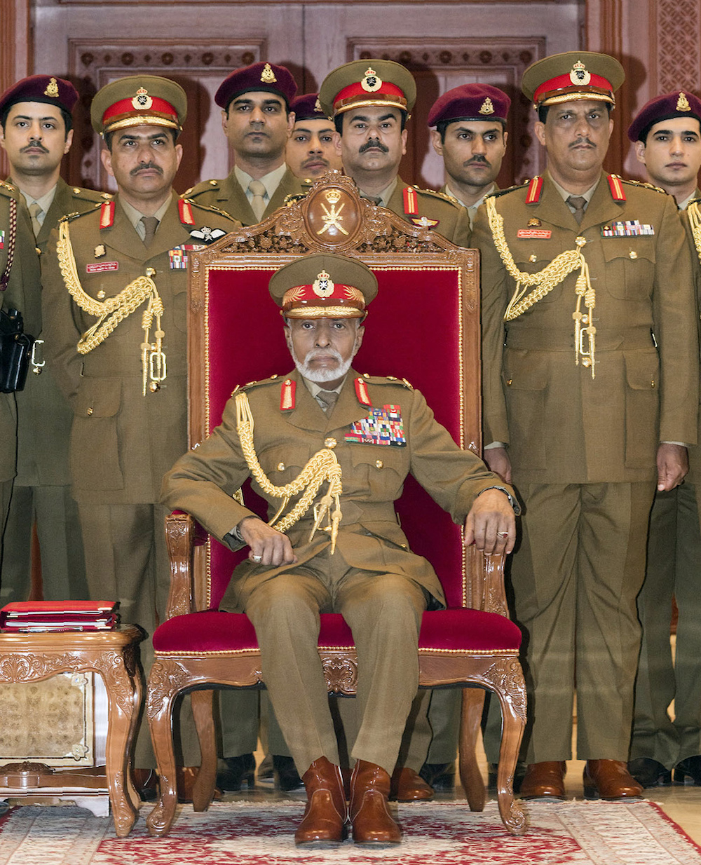 Sultan Qaboos bin Said attends a military parade in Muscat, marking the Sultanate’s 46th National Day in 2016. (AFP/File)