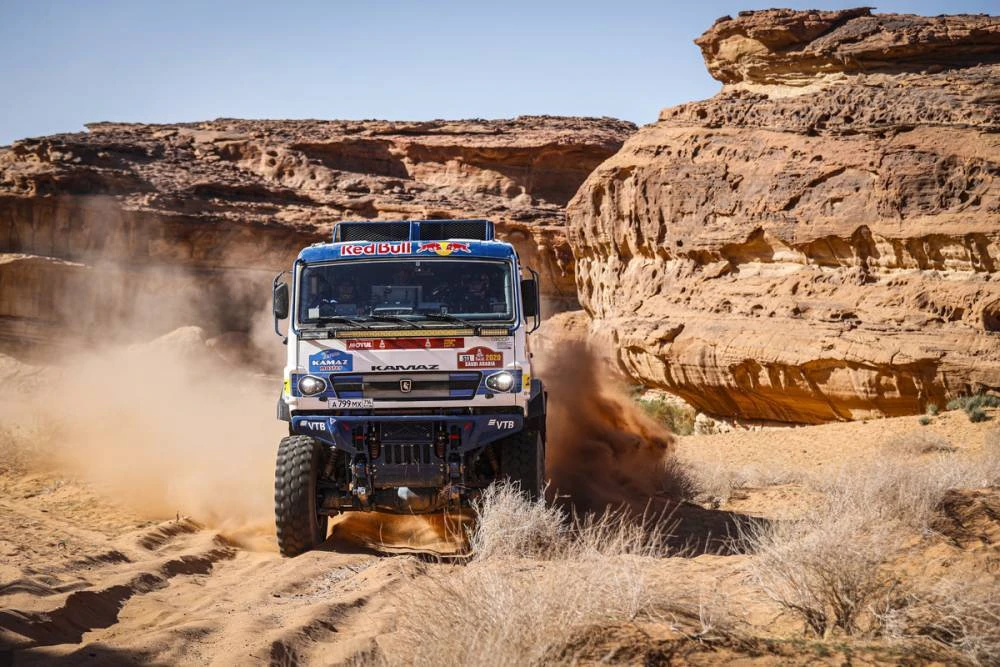 The fifth stage of the Dakar Rally wound its way from AlUla to Ha'il on Thursday. (Supplied: Dakar Rally)