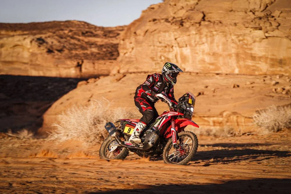 The fifth stage of the Dakar Rally wound its way from AlUla to Ha'il on Thursday. (Supplied: Dakar Rally)
