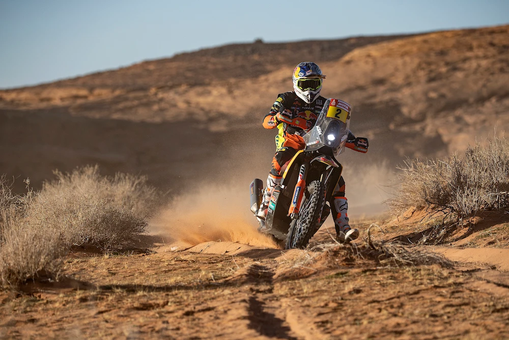 The fifth stage of the Dakar Rally wound its way from AlUla to Ha'il on Thursday. (Supplied: Dakar Rally)