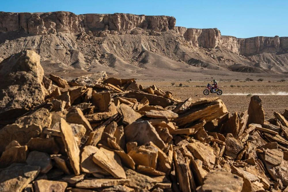 Stage 9 of the Dakar Rally wound its way from Wadi Al-Dawasir to Haradh on Tuesday. (Supplied: Dakar Rally)