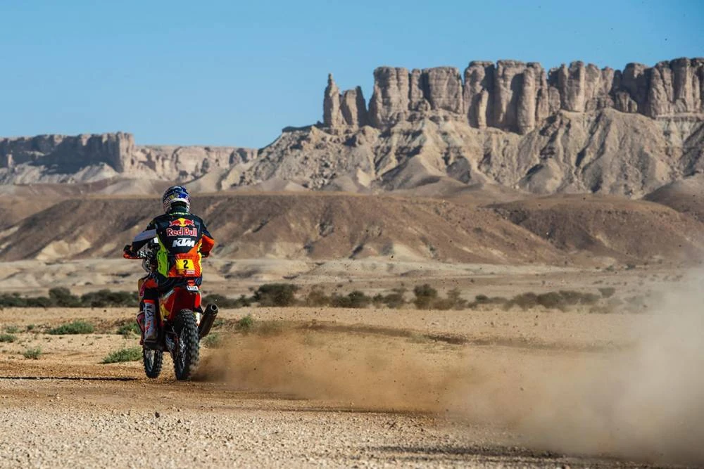 Stage 9 of the Dakar Rally wound its way from Wadi Al-Dawasir to Haradh on Tuesday. (Supplied: Dakar Rally)