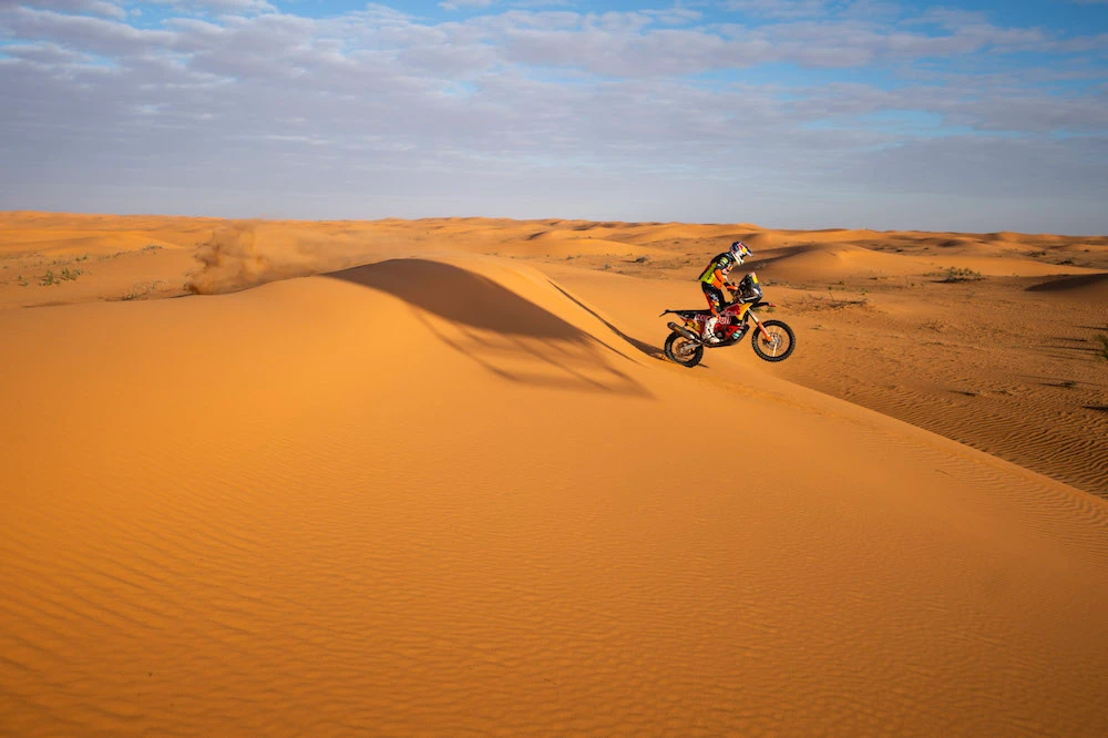 Stage 9 of the Dakar Rally made its way from Wadi Al-Dawasir to Haradh on Tuesday. (Supplied)