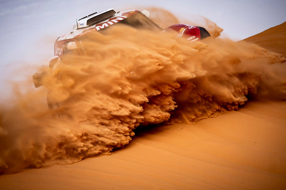Stage 9 of the Dakar Rally made its way from Wadi Al-Dawasir to Haradh on Tuesday. (Supplied)