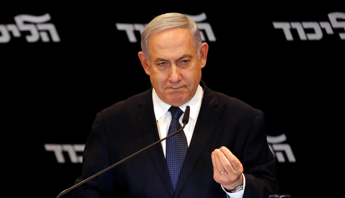 Israeli Prime minister Benjamin Netanyahu delivers a statment to the media in Jerusalem Junuary 1, 2020. (Reuters)