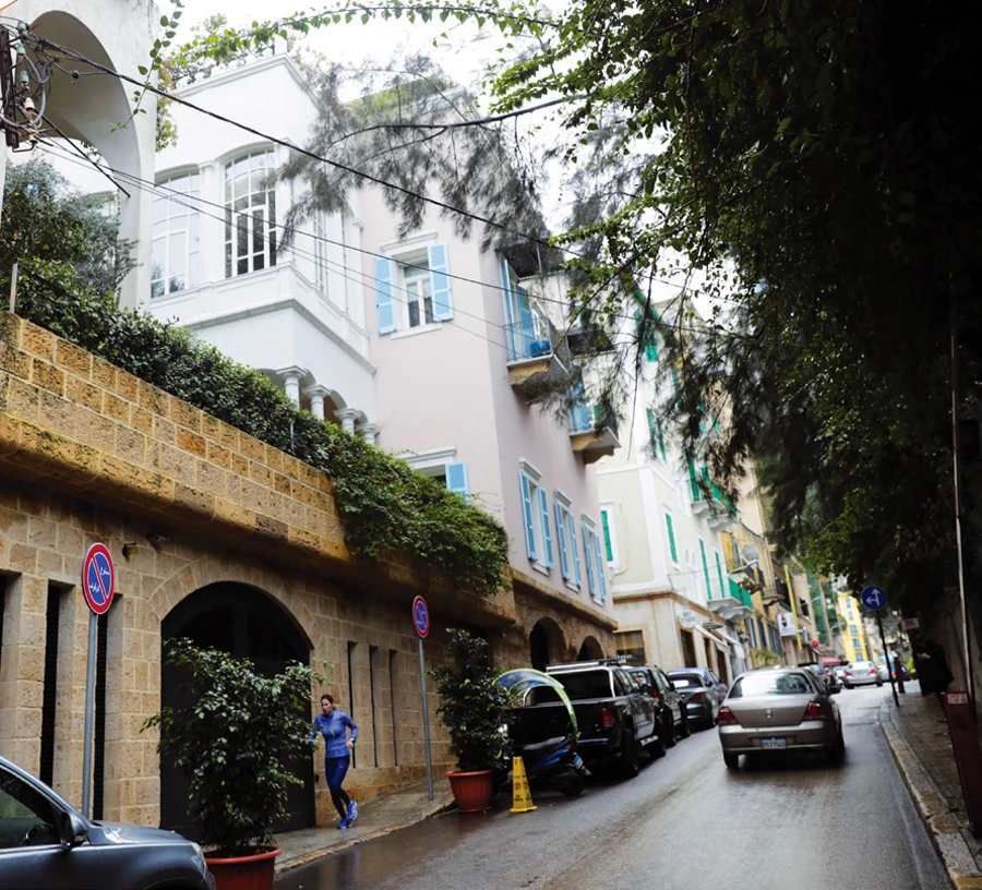 Former Nissan chief Carlos Ghosn’s home in a wealthy Beirut neighborhood. The executive said he had fled to Lebanon to escape injustice in Japan. (AFP)