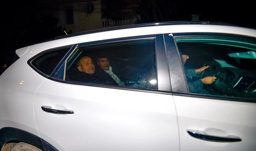 Algerian entrepreneur and CEO of CEVITAL industrial group Issad Rebrab is seen leaving the El-Harrach prison on January 1, 2020. (AFP)