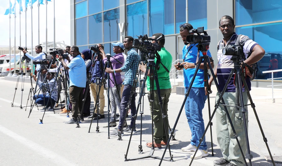 Somali journalists in Mogadishu, Somalia December 29, 2019. (REUTERS)