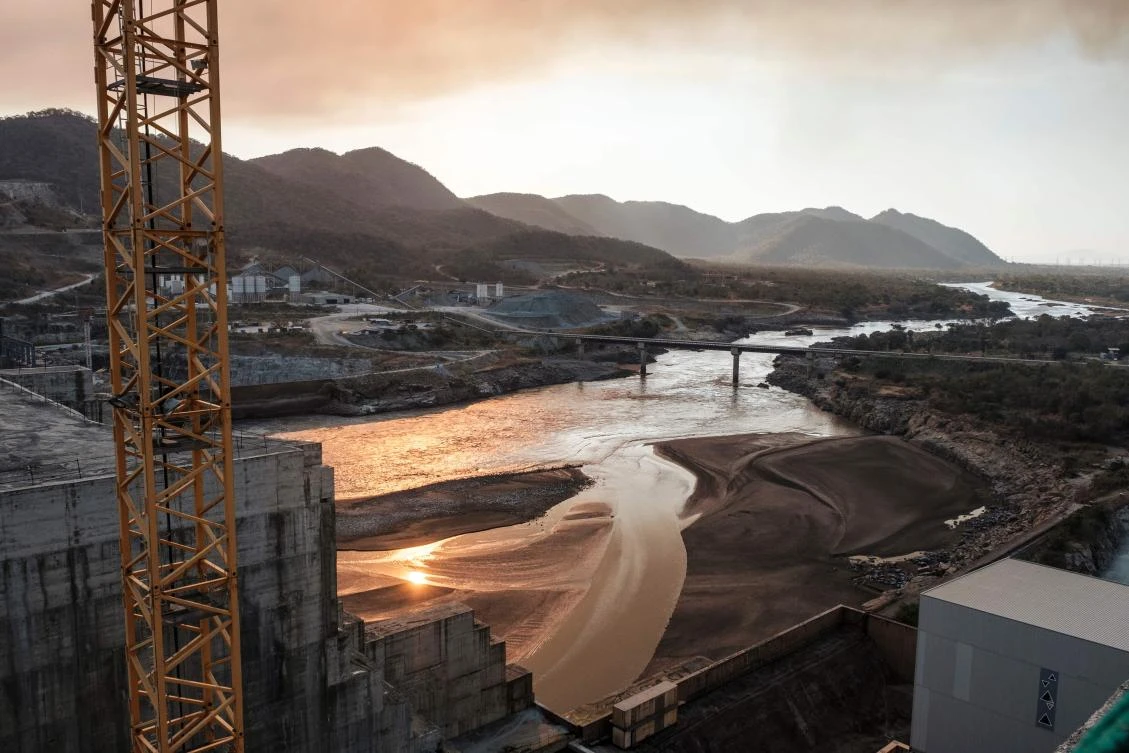 A general view of the Blue Nile river as it passes through the Grand Ethiopian Renaissance Dam (GERD), near Guba in Ethiopia, on December 26, 2019. (AFP)