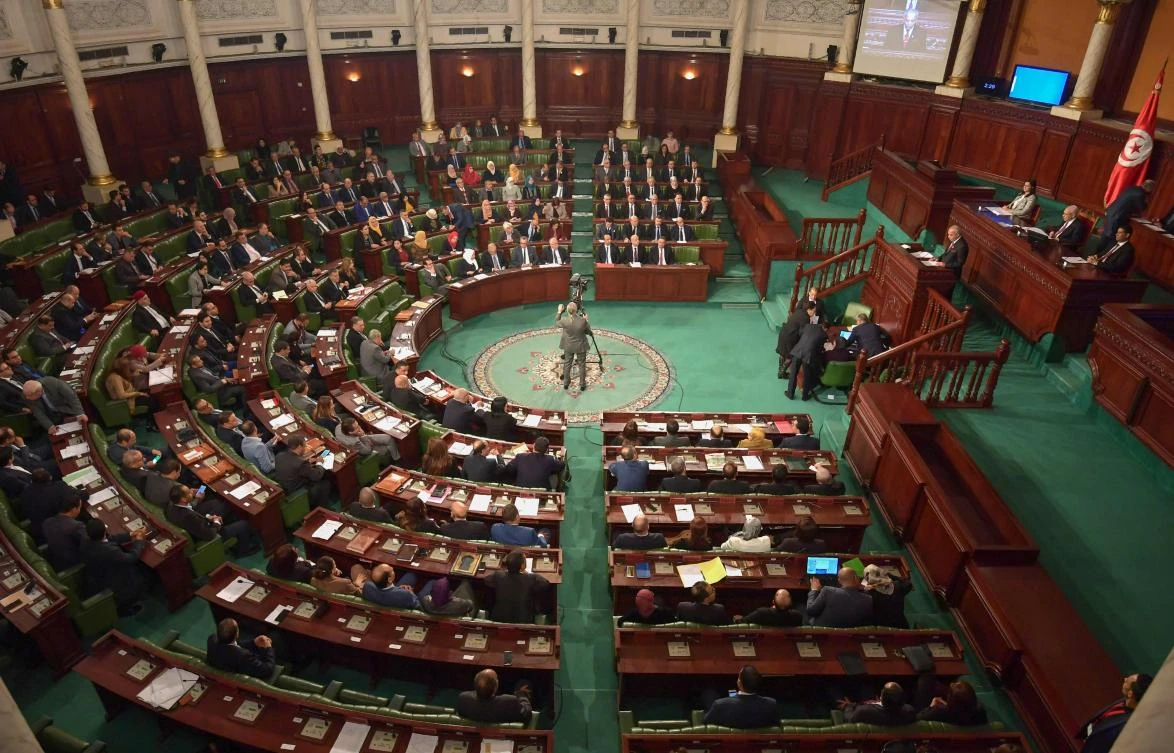 Tunisia's Prime Minister-designate Habib Jemli addresses parliamentarians during a plenary session in the capital Tunis, on January 10, 2020, for a confidence vote on his proposed cabinet line-up. (AFP)