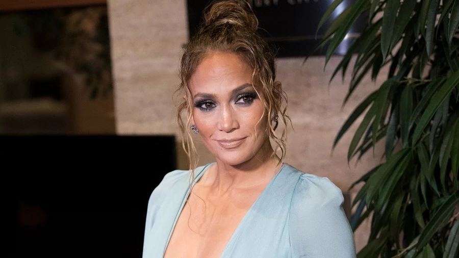 Jennifer Lopez wore a plunging Elie Saab dress to the 2020 Los Angeles Critics Association Awards. AFP