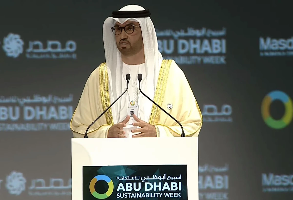 Sultan Ahmed Al-Jaber, Minister of State in the UAE said his country will be the first in the region to deliver safe, clean nuclear power. (Screengrab YouTube)