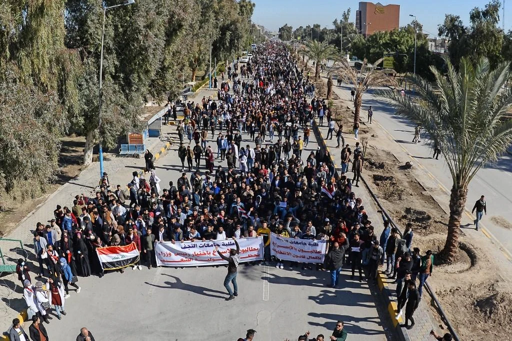 “We are afraid that the uprising is being forgotten and (officials) are focusing on things we don’t want, not our main goals,” said an activist in Baghdad’s Tahrir Square. (File/AFP)