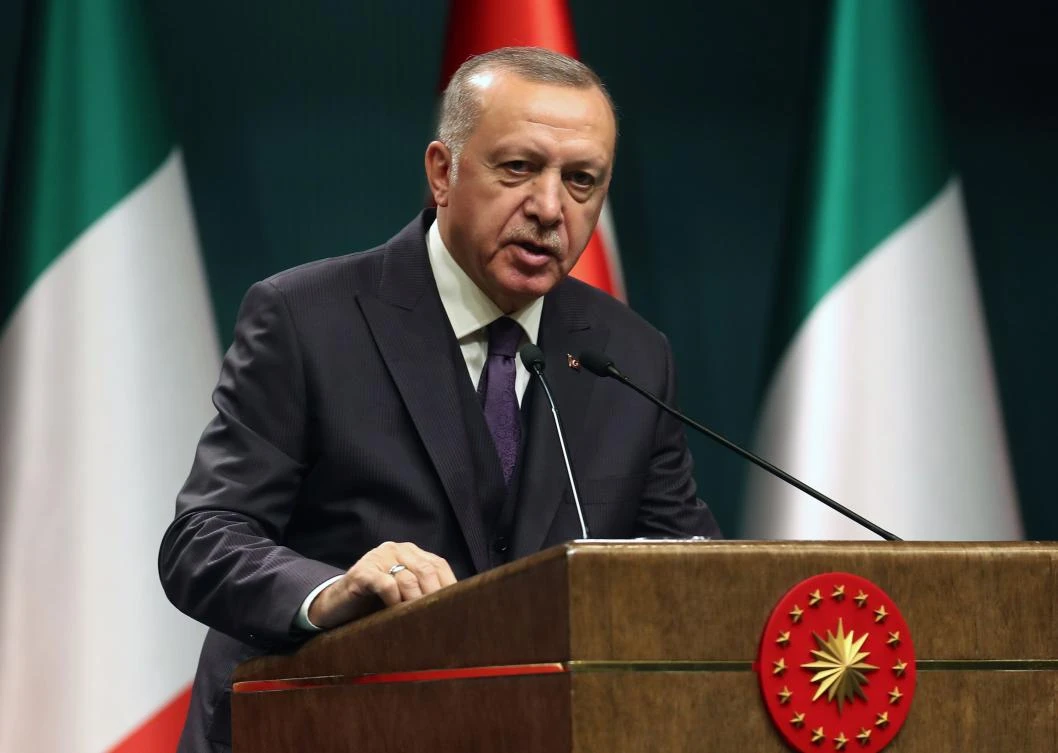 Turkey’s President Recep Tayyip Erdogan said the ‘putschist Haftar ran away’ from Moscow after Monday’s peace talks. (AFP)