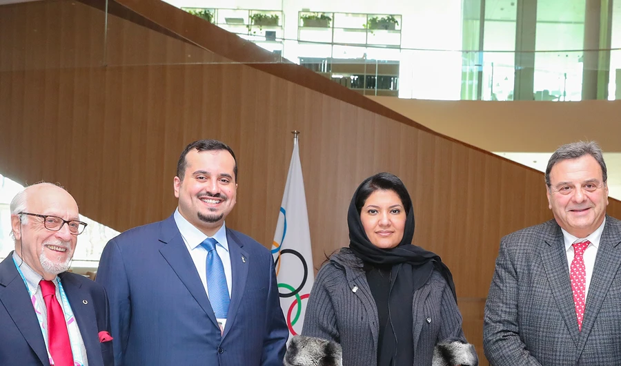 Princess Reema bint Bandar and Prince Fahd bin Jalawi bin Abdul Aziz bin Musaid attended the meeting in Lausanne. (Photo Supplied/Greg Martin)