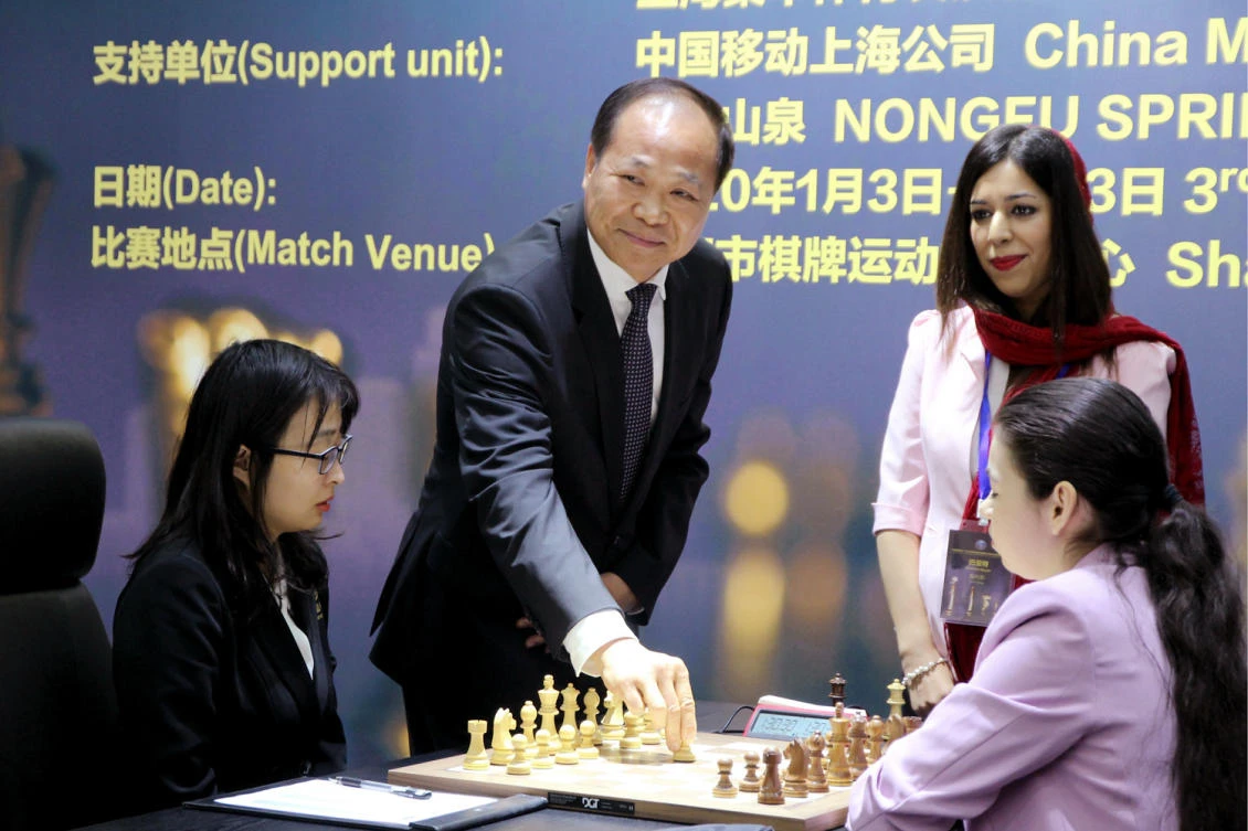 Shohreh Bayat at the Women’s World Chess Championship in Shanghai, China. (FIDE)