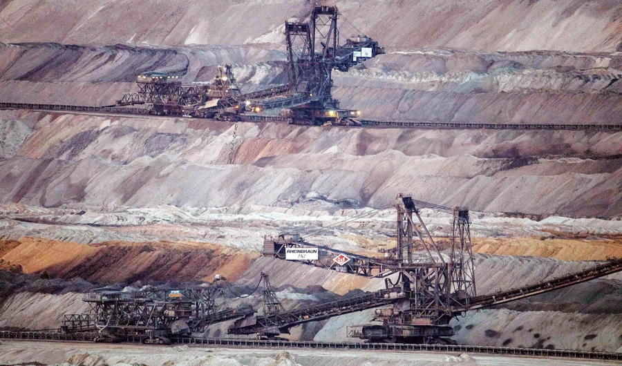 An open-pit coal mine in Elsdorf, western Germany. Energy-intensive companies will receive subsidies as part of Germany’s plan to phase out coal. (AFP)