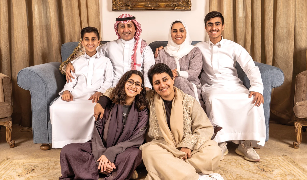 Mona Al-Turief with her family. (AN photo by Ziyad Alarfaj)