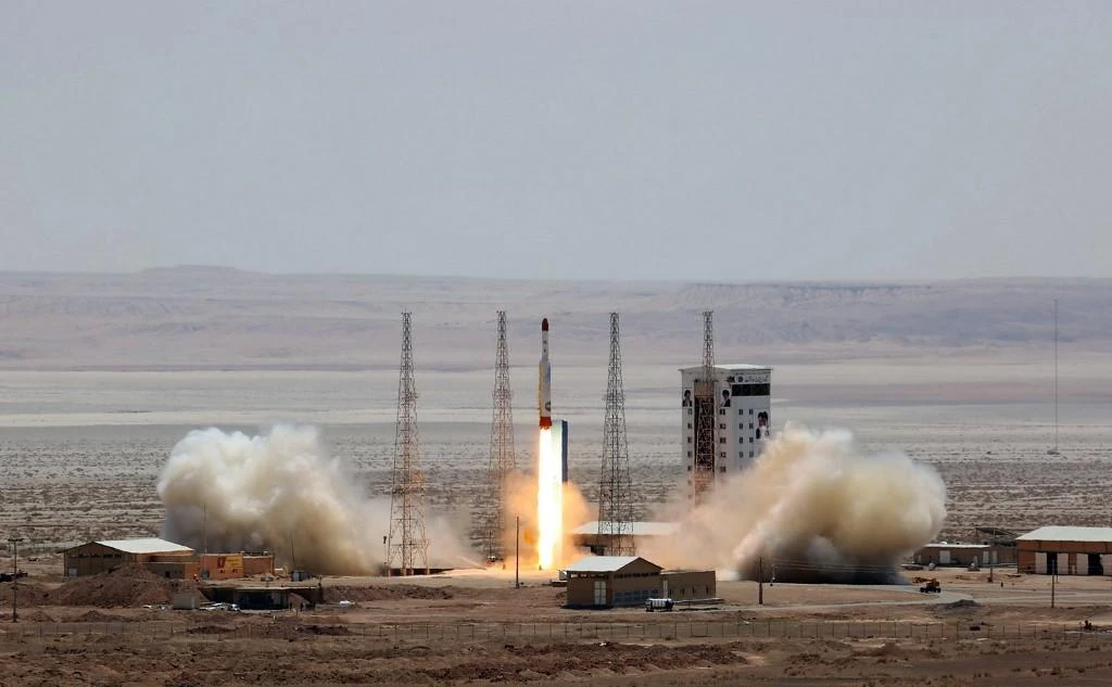 A handout picture released by Iran's Defence Ministry on July 27, 2017 shows a Simorgh (Phoenix) satellite rocket at its launch site at an undisclosed location in Iran. (FILE/AFP)