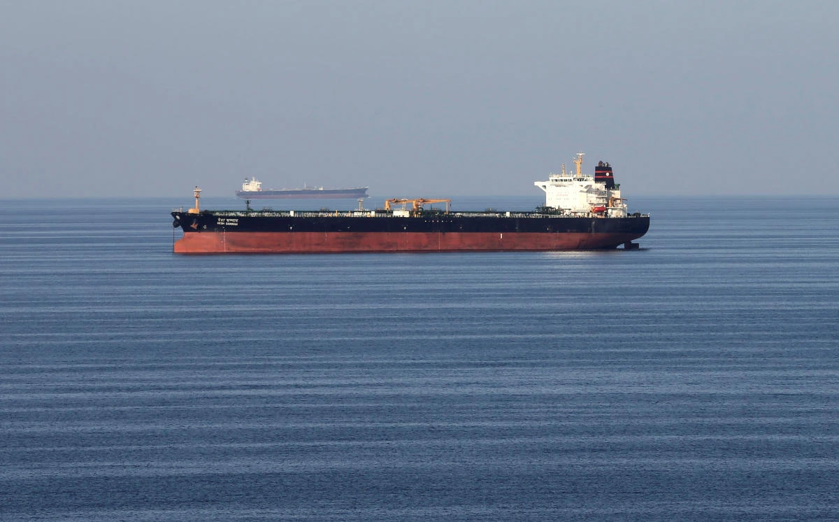 Oil tankers pass through the strategically important Strait of Hormuz. (Reuters)