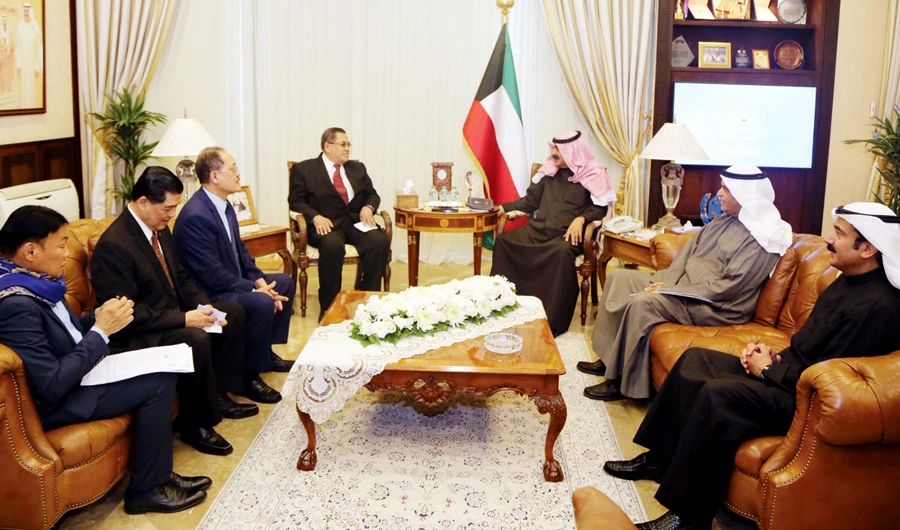 Philippine officials led by presidential adviser on OFW Concerns, Secretary Abdullah D. Mama-o, meet with Kuwait Deputy Foreign Minister Khaled Al-Jarallah on Sunday. (Photo/Supplied)