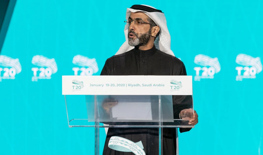 Dr. Fahad Al-Turki, Saudi T20 chair and vice president of research at KAPSARC, speaks during the event. (Supplied)