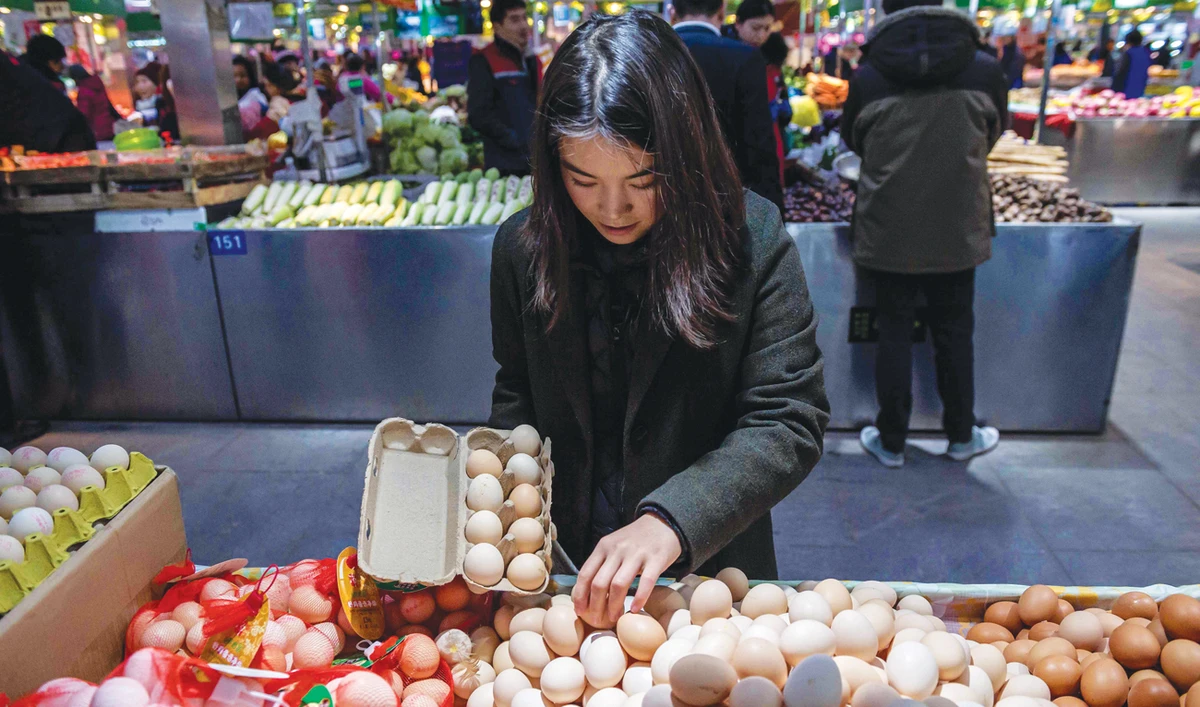 Carrie Yu, founder of zero-waste shop The Bulk House, places eggs into her personal re-usable egg carton. Increasing numbers of Chinese people are embracing a life of recycling and sustainability, as the country comes to terms with the scale of pollution caused by years of consumerism and growth. (AFP)
