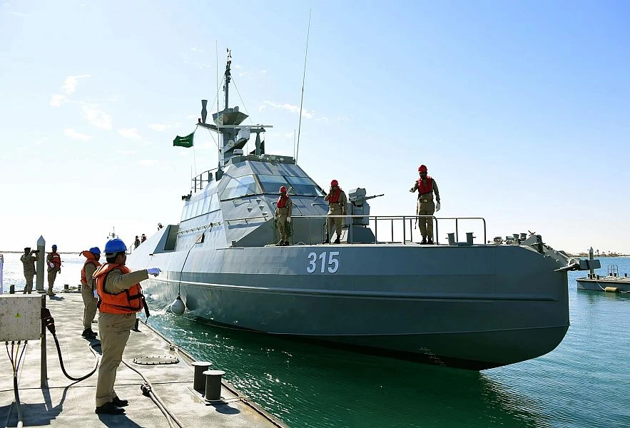 Saudi Arabia receives its first batch of French HSI32 fast interceptor vessels in the Eastern Province on Jan. 23, 2020. (SPA)