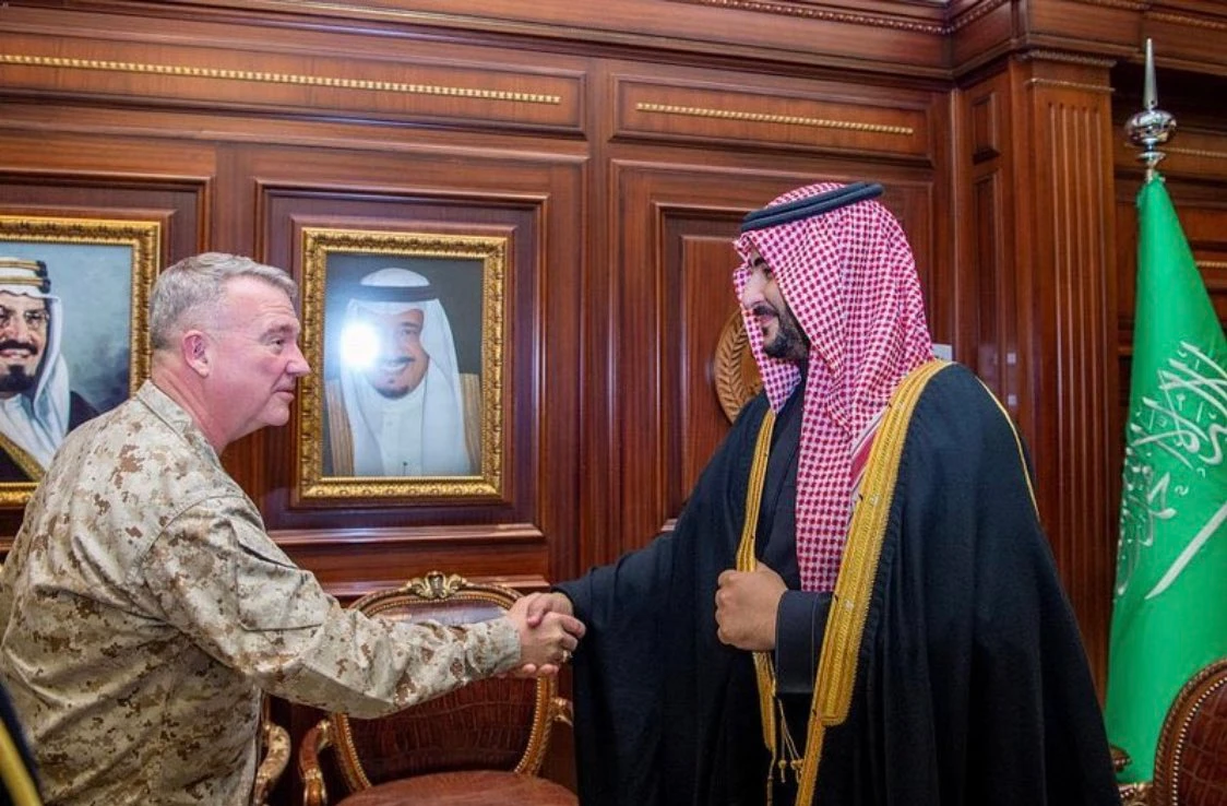 Prince Khalid and Gen. Kenneth McKenzie meeting in Riyadh. (SPA)