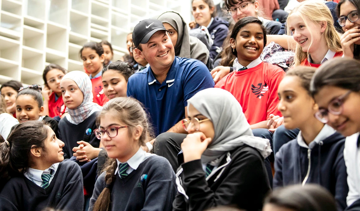 US golf star Patrick Reed surprises local students with school visit