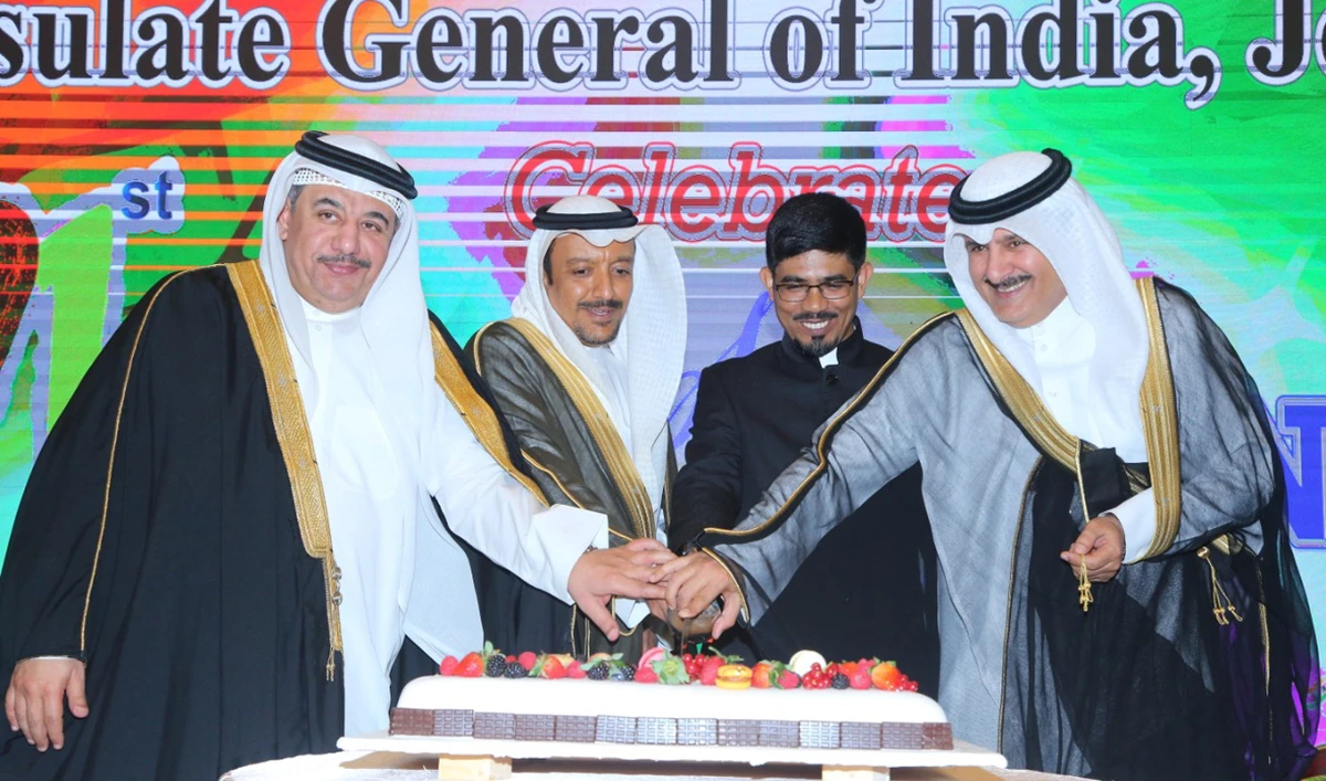Indian Consul General Noor Rahman Sheikh hosted the National Day reception with Hani Kashif of the Ministry of Foreign Affairs.