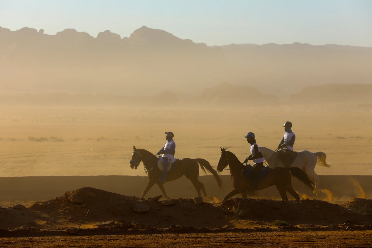Dubai’s Crown Prince Sheikh Hamdan bin Mohammed claimed his second consecutive title during the running of the Custodian of the Two Holy Mosques Endurance Cup in AlUla on Saturday. (Photos: Winter at Tantora Twitter)
