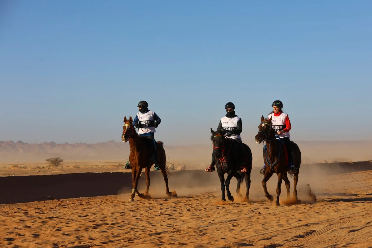 Dubai’s Crown Prince Sheikh Hamdan bin Mohammed claimed his second consecutive title during the running of the Custodian of the Two Holy Mosques Endurance Cup in AlUla on Saturday. (Photos: Winter at Tantora Twitter)
