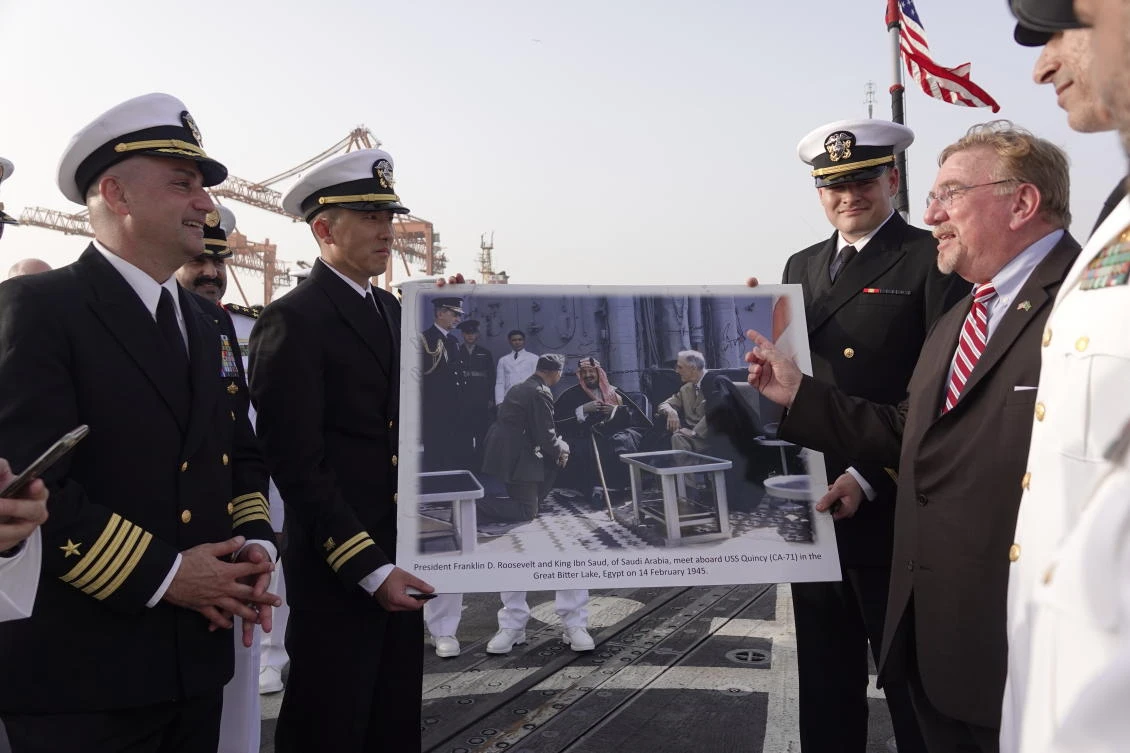 KSA, US celebrate 75th anniversary of FDR meet on board USS Farragut in Jeddah Islamic Port